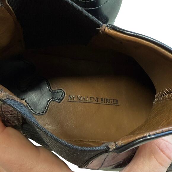 By Malene Birger Burgundy Snakeskin Wingtip Chelsea Boots EU 36 - Picture 10 of 15